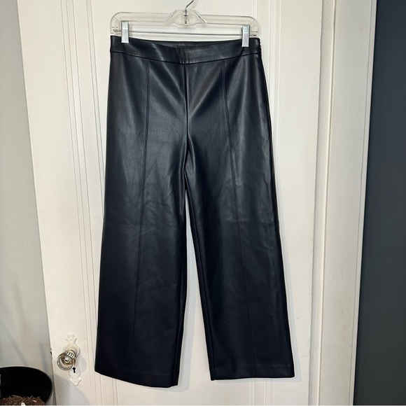 Ann Taylor Pants - Ann Taylor Navy Faux Leather Trousers size 2